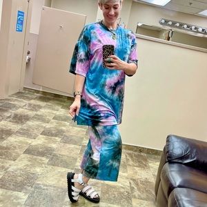 Dressed in Lala Lex Tie Dye Ribbed Playsuit